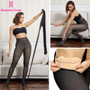 ROMANTIC CROWN Meia-Calça Térmica Forrada Peluciada Translúcida De Lã Quente Feminina Para Inverno