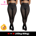 ROMANTIC CROWN Meia-Calça Térmica Forrada Peluciada Translúcida De Lã Quente Feminina Para Inverno