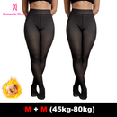 ROMANTIC CROWN Meia-Calça Térmica Forrada Peluciada Translúcida De Lã Quente Feminina Para Inverno