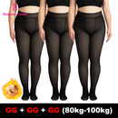 ROMANTIC CROWN Meia-Calça Térmica Forrada Peluciada Translúcida De Lã Quente Feminina Para Inverno