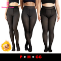ROMANTIC CROWN Meia-Calça Térmica Forrada Peluciada Translúcida De Lã Quente Feminina Para Inverno