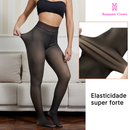 ROMANTIC CROWN Meia-Calça Térmica Forrada Peluciada Translúcida De Lã Quente Feminina Para Inverno