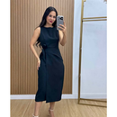 Vestido Midi Feminino de Alfaiataria com Amarração na Cintura | Elegante e Sofisticado