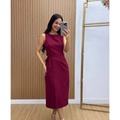 Vestido Midi Feminino de Alfaiataria com Amarração na Cintura | Elegante e Sofisticado