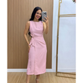 Vestido Midi Feminino de Alfaiataria com Amarração na Cintura | Elegante e Sofisticado