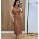 Vestido Midi Feminino de Alfaiataria com Amarração na Cintura | Elegante e Sofisticado