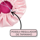 2 Touca de Cetim Dupla Face com Regulador + 2 xuxinha