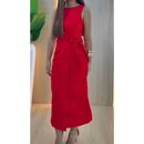 Vestido Midi Feminino de Alfaiataria com Amarração na Cintura | Elegante e Sofisticado
