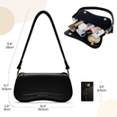 Bolsa de Ombra Feminina com Alça Ajustável, Bolsa Feminina Elegante com Couro Sintetico Preto, Presente