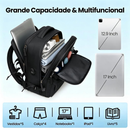 Mochila Vlagem Feminina Masculinas Multifuncional Reforçada Impermeável Expansível Mochila Notebook Antifurto USB